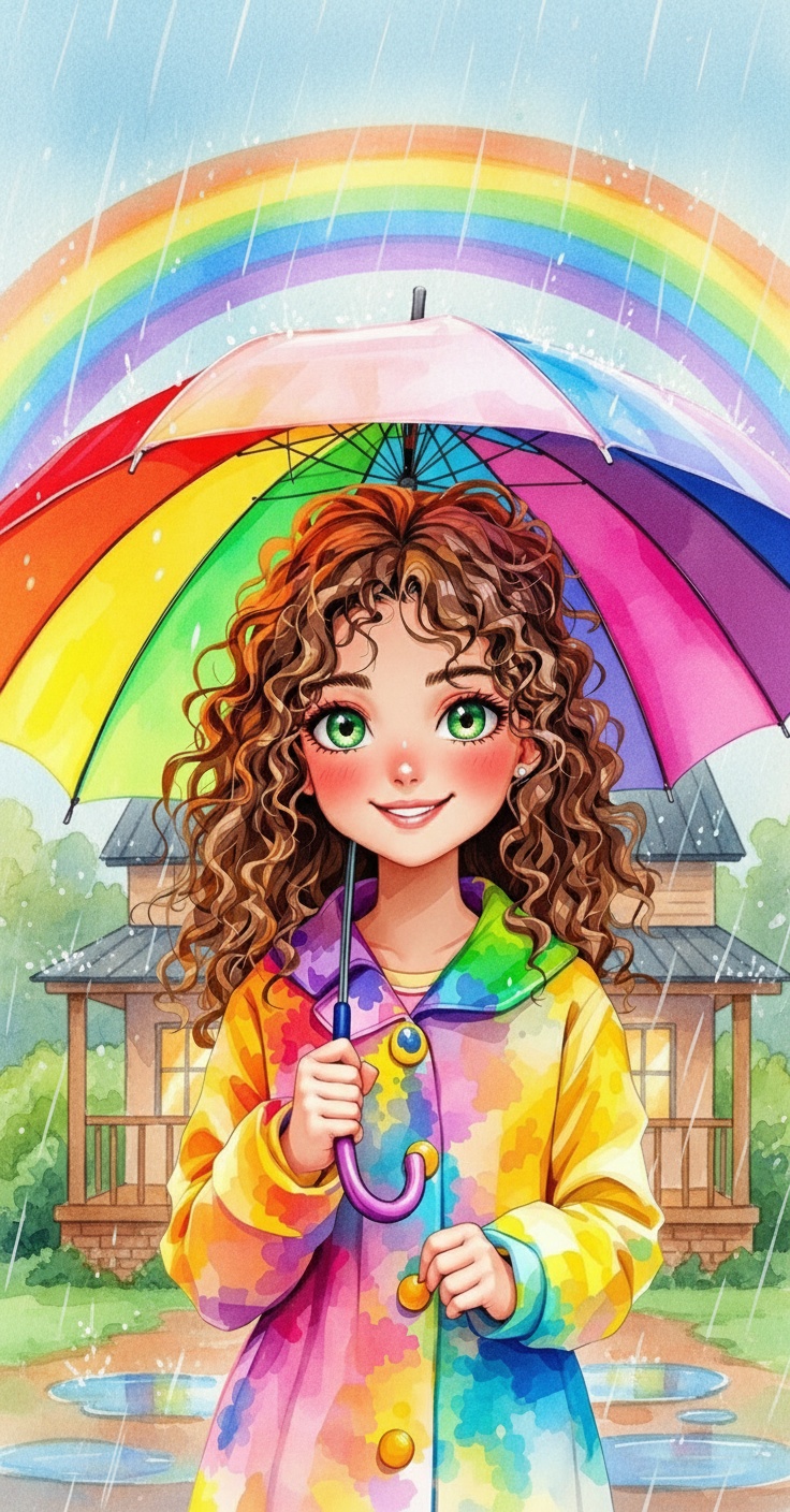 The Rainbow Umbrella - AI generated story illustration