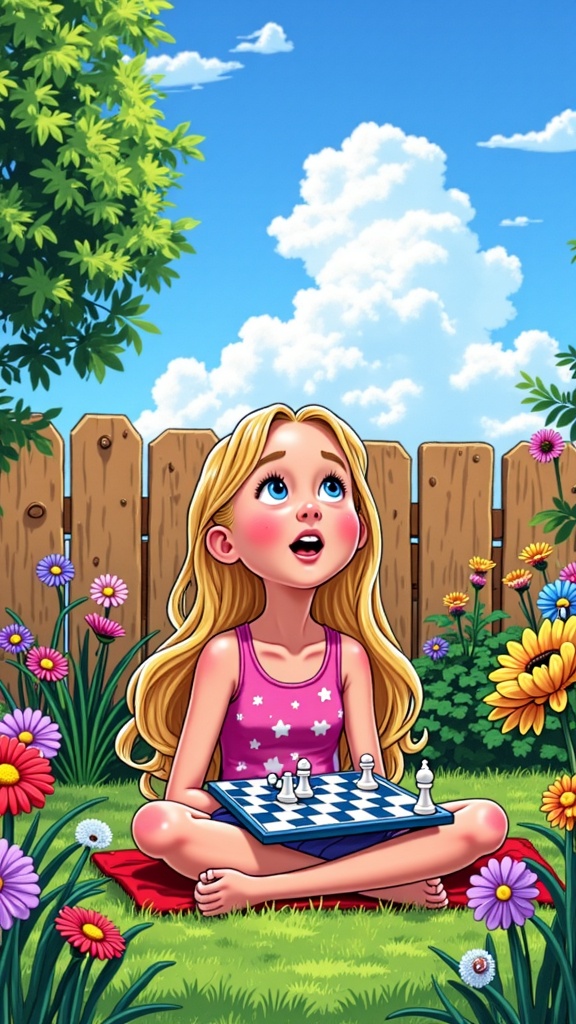 Milan and the Magical Chess Match - AI generated story illustration
